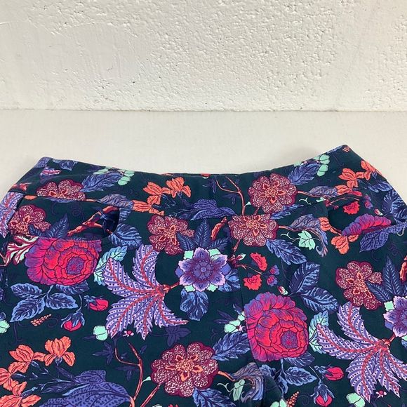 Soft Surroundings Pants Spring Vibrant Floral Print Pull On Zip Ankle S Small - Picture 4 of 13
